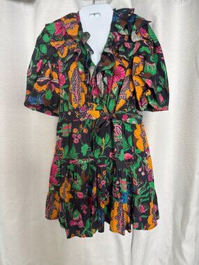 LOVE THE LABEL Tropical Print Wrap Mini Dress